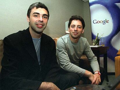 De izquierda a derecha, Larry Page y Sergey Brin.