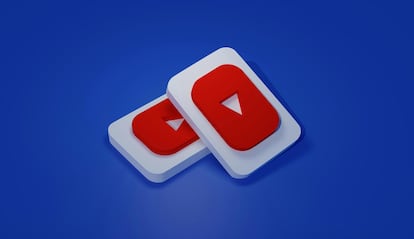 Iconos de YouTube juntos con fondo azul