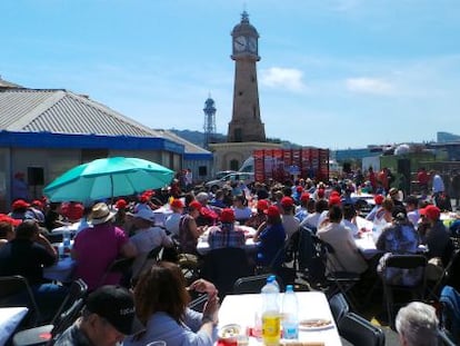 Acte electoral de Jaume Collboni a la Barceloneta.