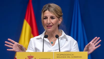La vicepresidenta segunda y ministra de Trabajo y Economía Social, Yolanda Díaz, el pasado 6 de mayo en Madrid.