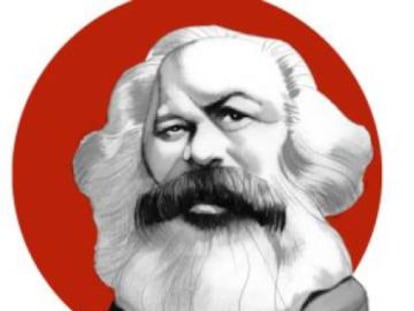 Ilustração de Marx feita por Fernando Vicente para o livro 'O manifesto comunista", editado pela Nórdica