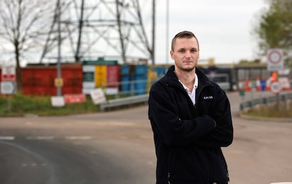 James Howells in front of the landfill that may contain his hard drive. 