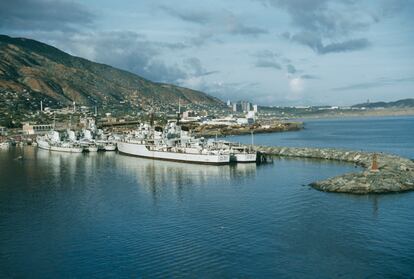 Una vista del puerto La Guaira, en 1960.