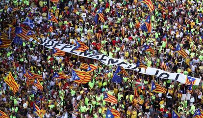 Manifestaci&oacute;n en la Diada de este a&ntilde;o en Barcelona.