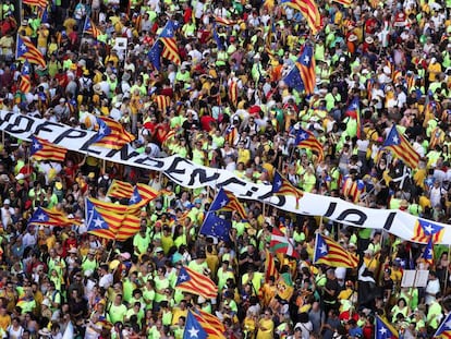 Manifestaci&oacute;n en la Diada de este a&ntilde;o en Barcelona.