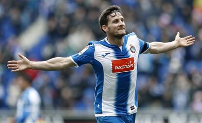 Piatti celebra un gol ante el Granada. 