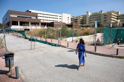 Obras de ampliación sin terminar del hospital Costa del Sol, en Marbella.