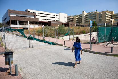 Obras de ampliación sin terminar del hospital Costa del Sol, en Marbella.