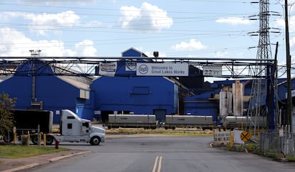 Entrada a la planta de US Steel en Ecorse, Michigan.