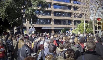 Protesta dels treballadors de Catalunya Ràdio i TV3 fa un any.