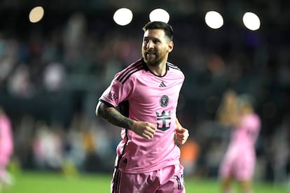 Lionel Messi celebra tras anotar un gol a New England Revolution, en octubre pasado