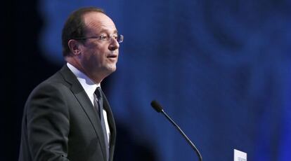 Hollande, ayer en un acto en París.