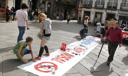 Protestas contra las nuevas normas de espacio p&uacute;blico en Santiago