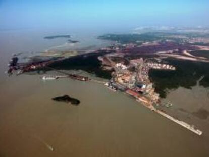 Fotografía sin fecha cedida por la Empresa Maranhense de Administración Portuaria (Emap) en la que se puede apreciar la construcción de una nueva terminal portuaria sobre el Atlántico en la ciudad de Sao Luis, capital del estado brasileño de Maranhao.