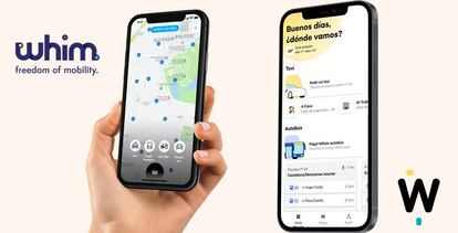 Interfaz de las app móviles Whim y Wondo.