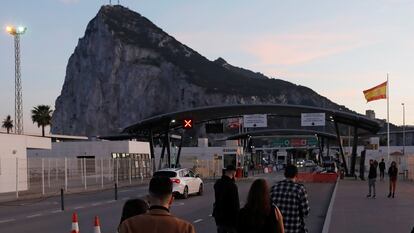 Puesto de control de paso a Gibraltar desde la Línea de la Concepción, el pasado diciembre.