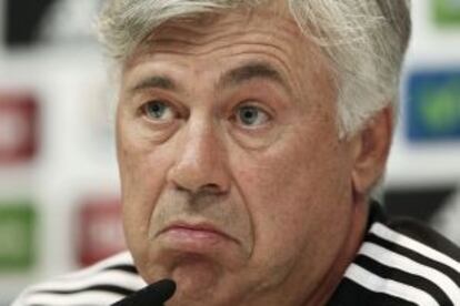 Ancelotti, durante la rueda de prensa.