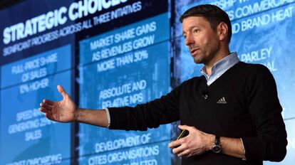 Kasper Rorsted, consejero delegado de Adidas, en la presentación de resultados este miércoles.