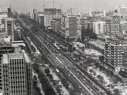 La zona del paseo de la Castellana conocida como Costa Fleming, en 1977.