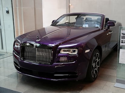 A Rolls-Royce for sale in a London dealership.