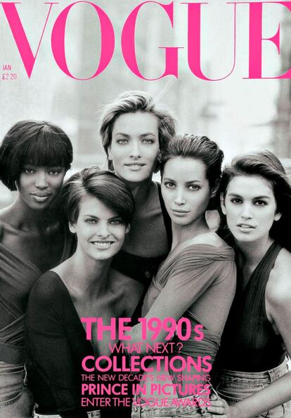 La portada de Vogue con las supermodelos de los 90 fotografiadas por Peter Lindbergh.
