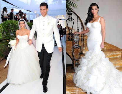 Kim Kardashian se casó en 2011 con el jugador de la NBA, Kris Humphries, después de 10 meses de noviazgo. 72 días después, el 31 de octubre de 2011, ella solicitó el divorcio alegando diferencias irreconciliables. La boda fue todo un espectáculo difundido en su 'reality', donde se pudo ver cómo elegían la tarta, el vestido o la lista de regalos.