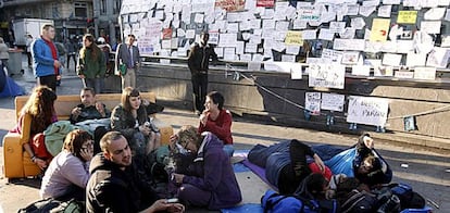 Manisfestantes en la Puerta del Sol