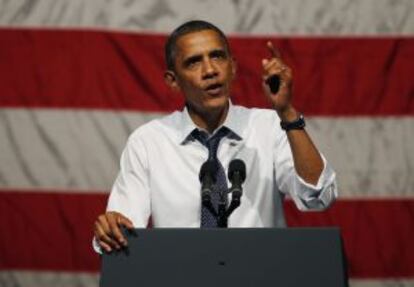 Barack Obama, ayer en Oakland, California.