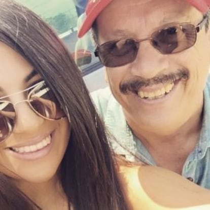 Adriana Almanza with her father.