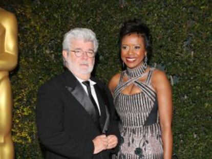 George Lucas y su prometida Dolby Ballroom.