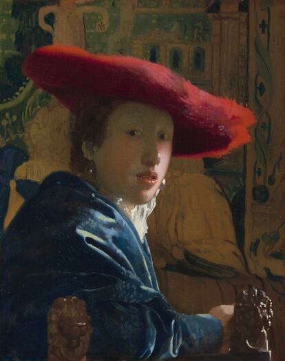 'Muchacha con sombrero rojo', 1668, de Vermeer.
