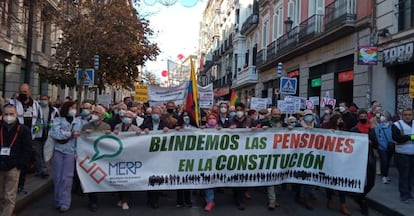 Manifestación de pensionistas en Madrid.