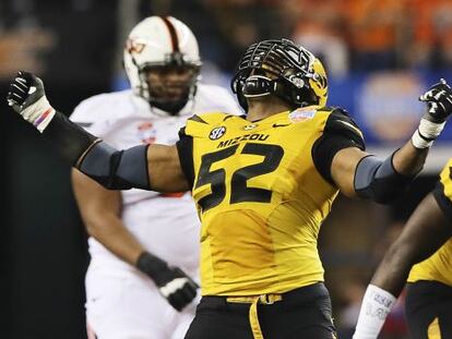 El defensa de Missouri Michael Sam, en un partido reciente.