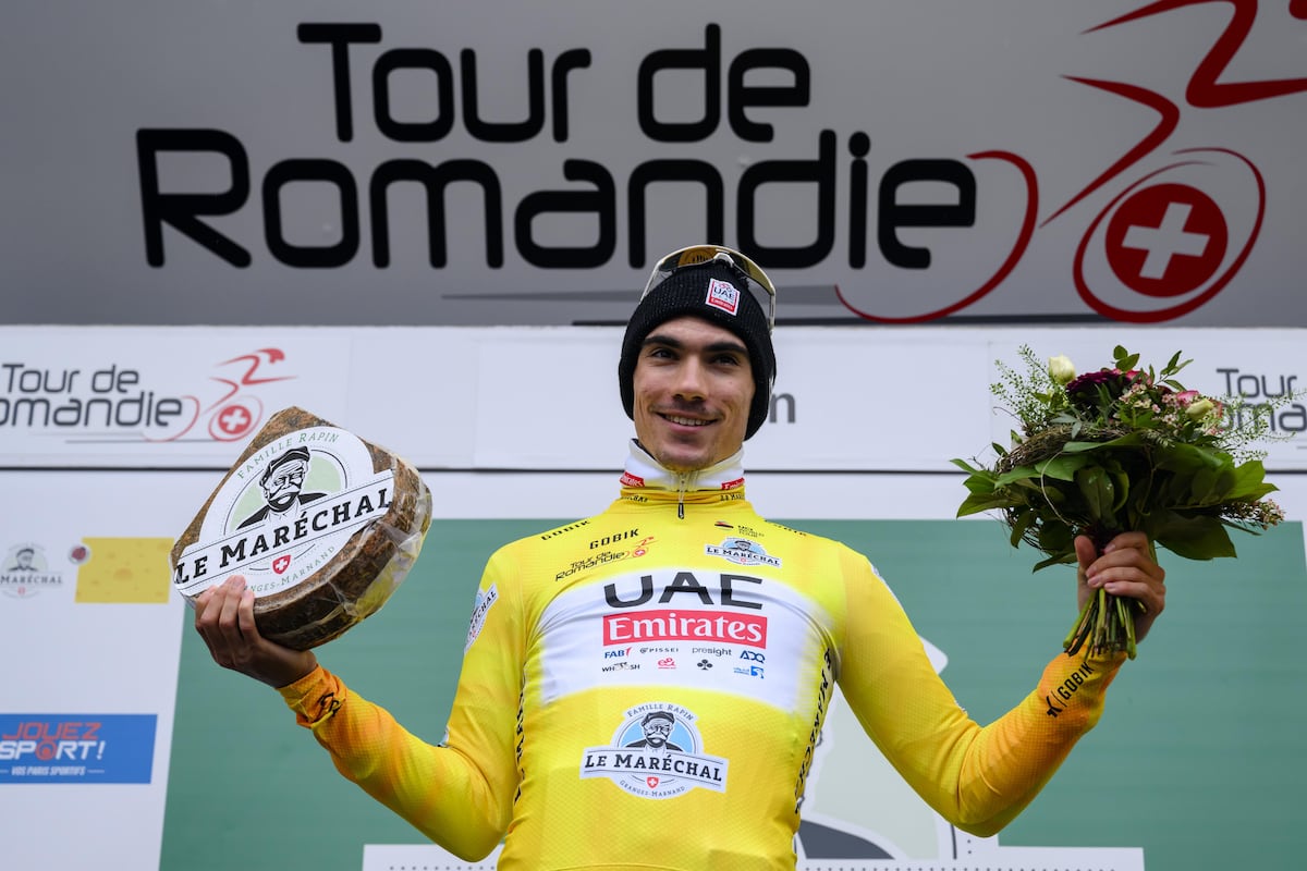 Juan Ayuso, leader of the Tour de Romandie after the time trial