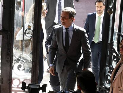 Pablo Casado, president del PP, aquest dilluns al Casino de Madrid.