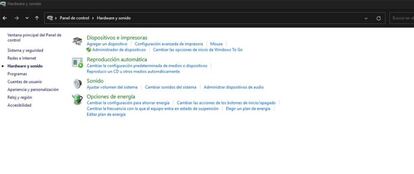 Opciones de energía e Windows