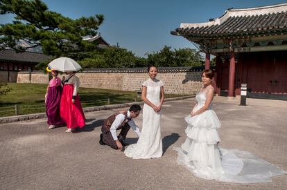 Posados de novias en el palacio de Gyeongbokgung