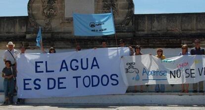 Integrantes de la plataforma contra la privatización de Aguas del Puerto (Apemsa).
