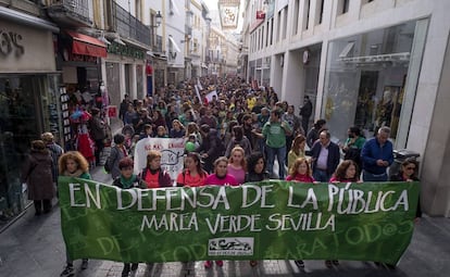 Manifestación a favor de la educación pública en Sevilla, el pasado diciembre.