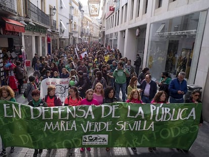 Manifestación a favor de la educación pública en Sevilla, el pasado diciembre.