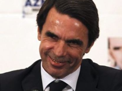 El expresidente del Gobierno José María Aznar, el pasado día 16, durante la presentación del primer volumen de sus memorias.