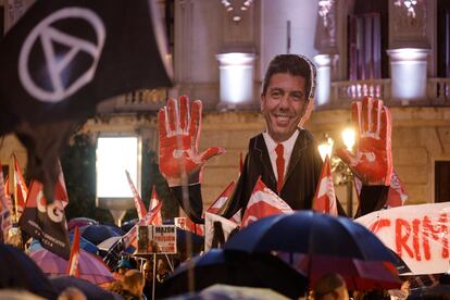 Imagen de la cuarta manifestacin en Valncia contra el presidente de la Generalitat, Carlos Mazn, del 1 de febrero en Valencia.