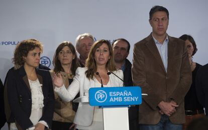 Alicia Sánchez Camacho y García Albiol, durante la comparecendia de prensa.