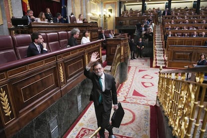 Rajoy, el día de la moción de censura que lo destituyó.