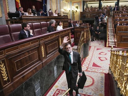 Rajoy, el día de la moción de censura que lo destituyó.