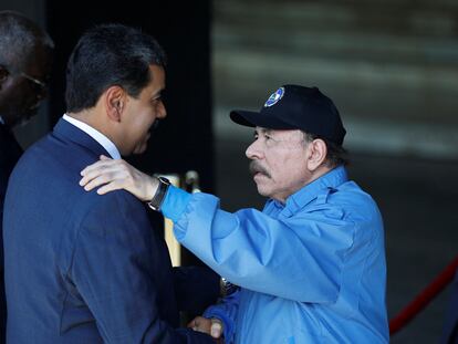 Los presidentes de Venezuela, Nicolás Maduro, y de Nicaragua, Daniel Ortega, durante una reunión en La Habana, este viernes.