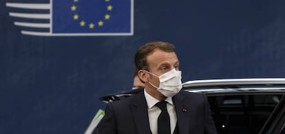 El presidente francés Emmanuel Macron, a su llegada a una de las sesiones de la cumbre.