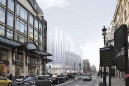 Fotografía facilitada por el Pavillon de L'Arsenal de París, donde se exhibe el proyecto de la renovación de los históricos grandes almacenes La Samaritaine, que firman los arquitectos japoneses Kazuyo Sejima y Ryue Nishizawa, premio Pritzker de Arquitectura, al frente de la agencia Sanaa (Sejima and Nishizawa and Associates).