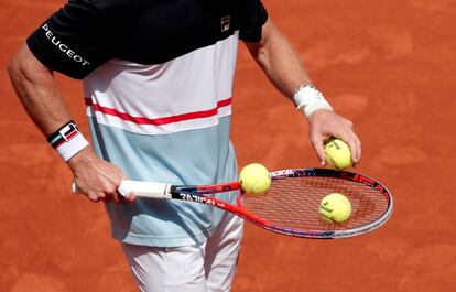 Un tenista, este lunes en Roland Garros.