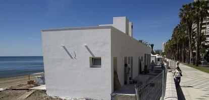 Obras de un chiringuito en Málaga.
